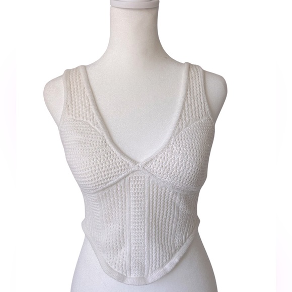 Alo Yoga Open-Knit Chase The Sun Corset Tank XS - Picture 2 of 9